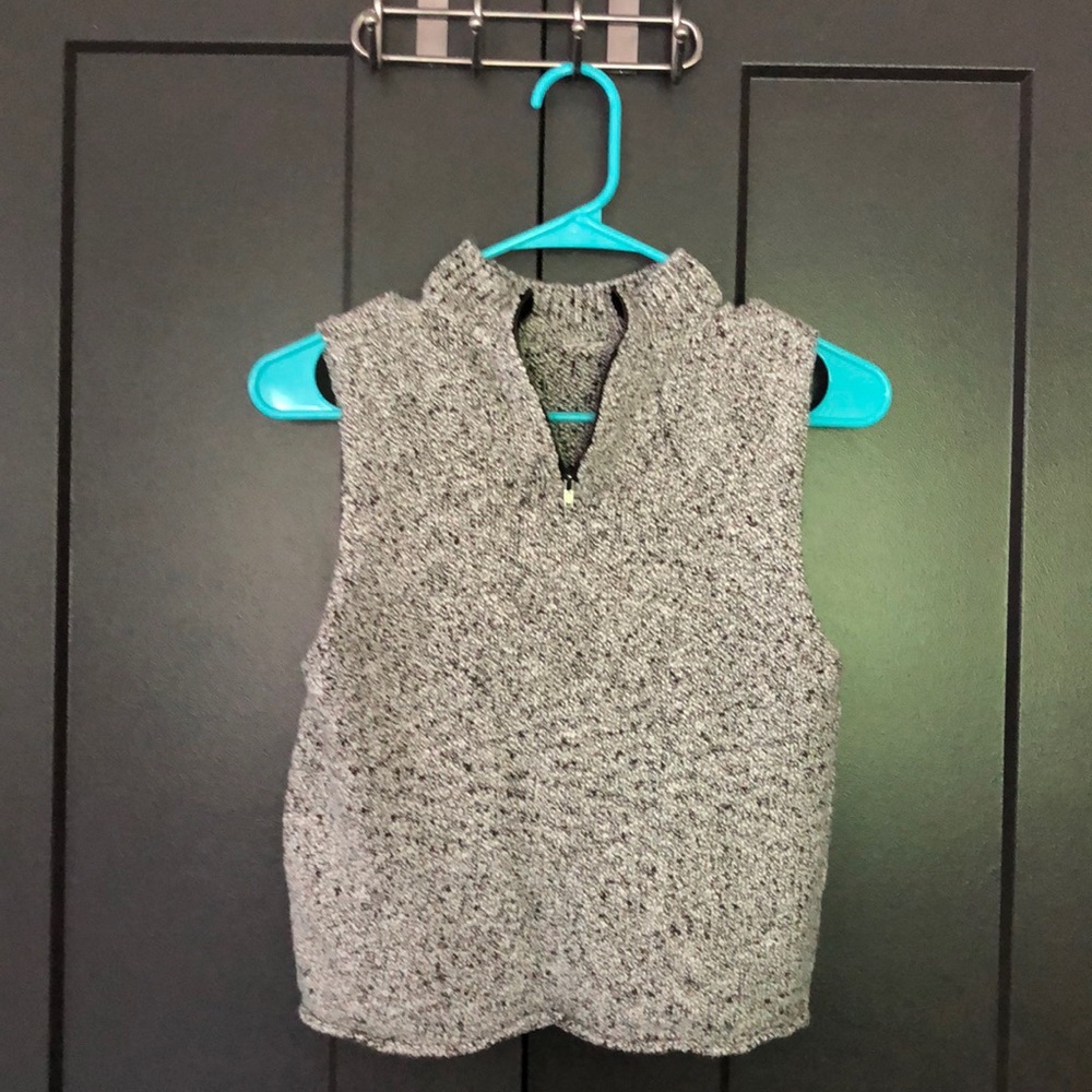 Crop quarter zip sleeveless vest